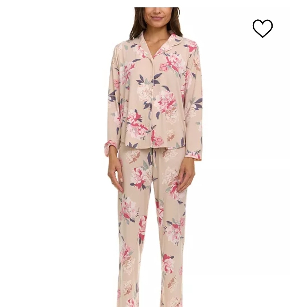 NWT Flora Nikrooz XL Beige Floral pajamas